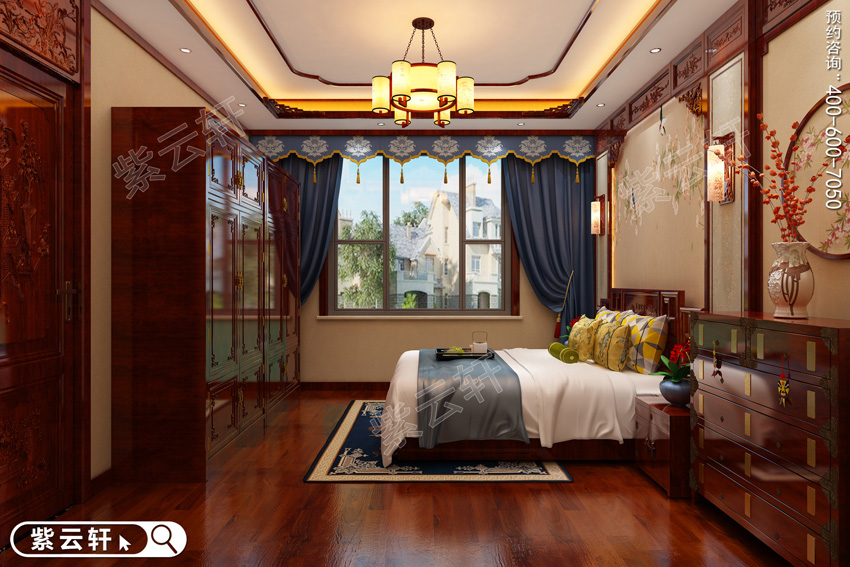 <a href=http://www.evcarfamily.com/ target=_blank class=infotextkey>中式風格</a>臥室裝修設計