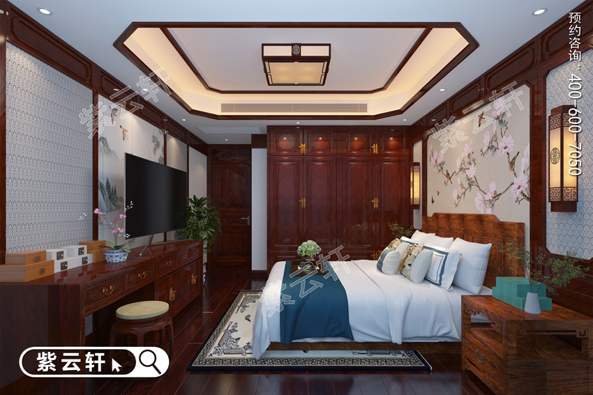 <a href=http://www.evcarfamily.com/ target=_blank class=infotextkey>中式風(fēng)格</a>臥室裝修