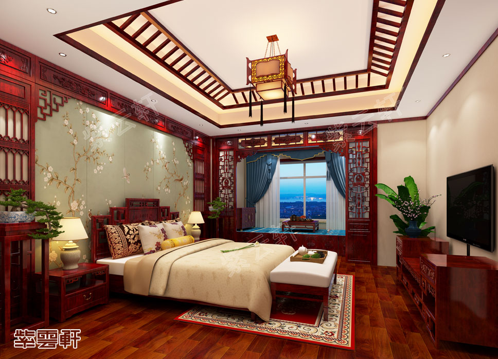 <a href=http://www.evcarfamily.com/ target=_blank class=infotextkey>中式風(fēng)格</a>臥室裝修