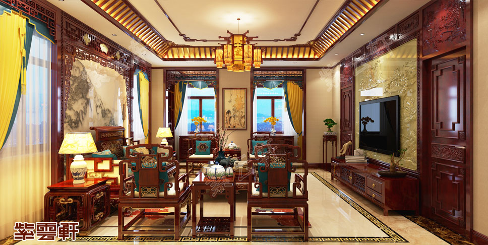 中式<a href=http://www.evcarfamily.com/keting/ target=_blank class=infotextkey>客廳裝修效果圖</a>