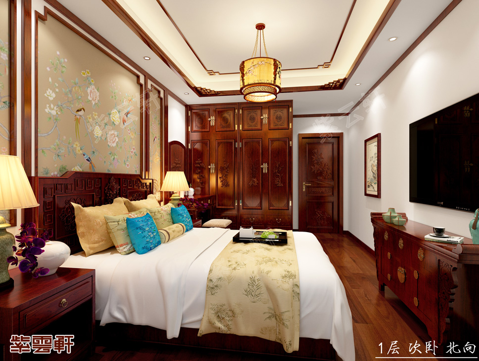 <a href=http://www.evcarfamily.com/ target=_blank class=infotextkey>中式風(fēng)格</a>臥室裝修