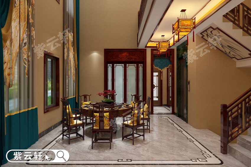 中式<a href=http://www.evcarfamily.com/canting/ target=_blank class=infotextkey>餐廳裝修效果圖</a>