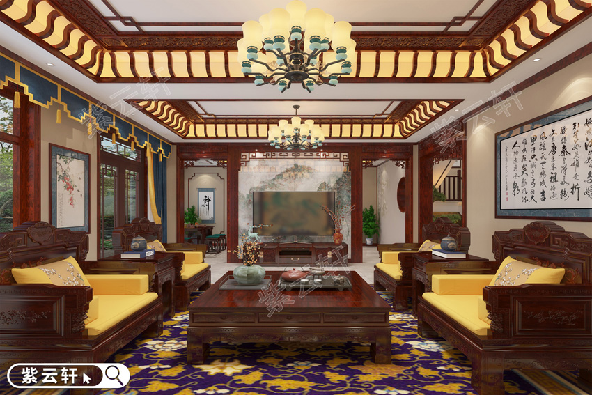 中式<a href=http://www.evcarfamily.com/keting/ target=_blank class=infotextkey>客廳裝修效果圖</a>