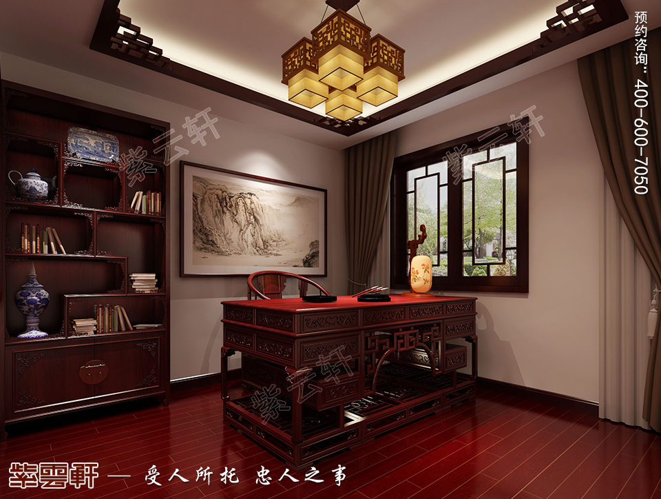 中式書房裝修，這書香氣質(zhì)要沖出屏幕了