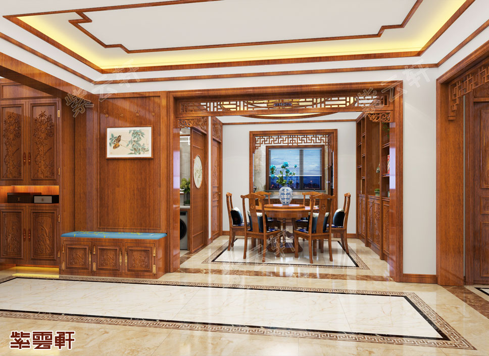 中式<a href=http://www.evcarfamily.com/canting/ target=_blank class=infotextkey>餐廳裝修效果圖</a>